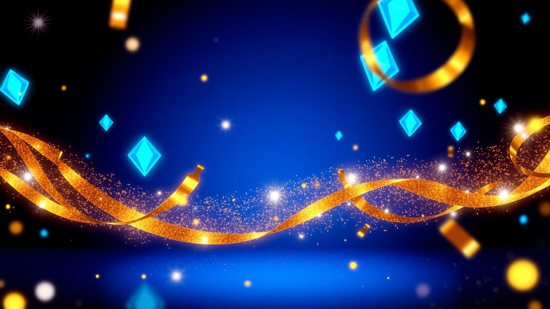 Fundo com diamantes e confetes dourados